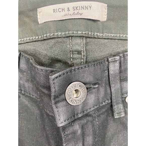 Rich & Skinny Jeans Womens 24 NEW Forest Leather Coated Skinny Pants MSRP $176 - Picture 3 of 9